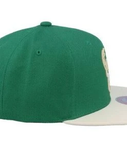 Milwaukee Bucks Mitchell & Ness NBA Snapback Hat 2Tone Flat Brim Adjustable Cap