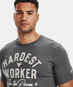 Under Armour Mens UA Project Rock Hardest Worker T-Shirt Dwayne "Rock" Johnson 21 Under Armour Mens UA Project Rock Hardest Worker T-Shirt Dwayne