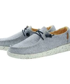 Hey Dude Wendy Chambray White Blue Women's Lightweight Shoes Slip On Casual