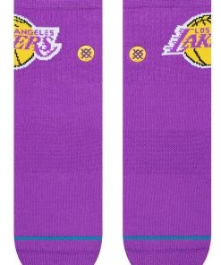 2023 Los Angeles Lakers LA Stance NBA ST QTR 1/4 Basketball Socks Large Men 9-13