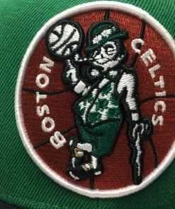 Boston Celtics Mitchell & Ness NBA Adjustable Snapback Hat 2Tone Flat Brim Cap