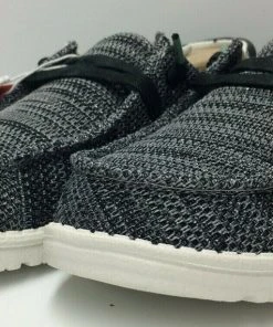 Hey Dude Wendy Canvas Sparkling Black Women's Lightweight Casual Shoes Slip On