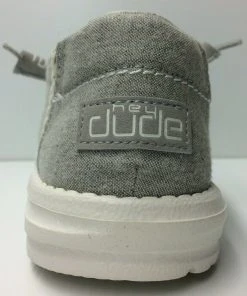 Hey Dude Shoes Hey Dude Wendy Chambray Braid Grey Lightweight Slip On Casual Women's Shoes