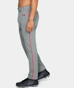 Under Armour Men's Grey W/ Red Piped UA Utility Relaxed Fit Adult Baseball Pants 8 Under Armour Men's Grey W/ Red Piped UA Utility Relaxed Fit Adult Baseball Pants