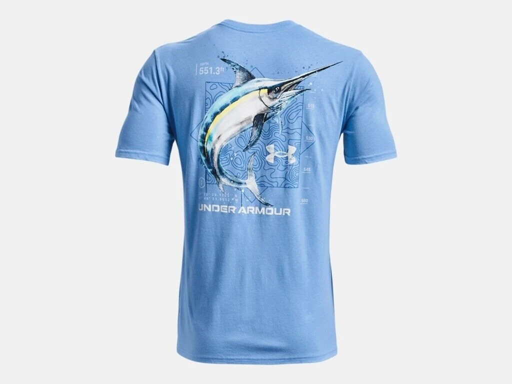 Under Armour Men's UA Fish Marlin Waterblur Short Sleeve Graphic T-Shirt SS Tee 6 Under Armour Men's UA Fish Marlin Waterblur Short Sleeve Graphic T-Shirt SS Tee