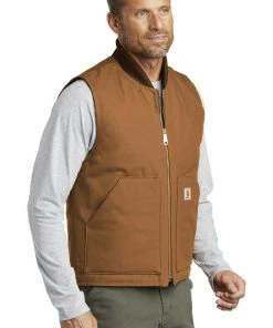 Carhartt Men's Duck Vest Artic-Quilt Lined V01 Water Repellent Zippered