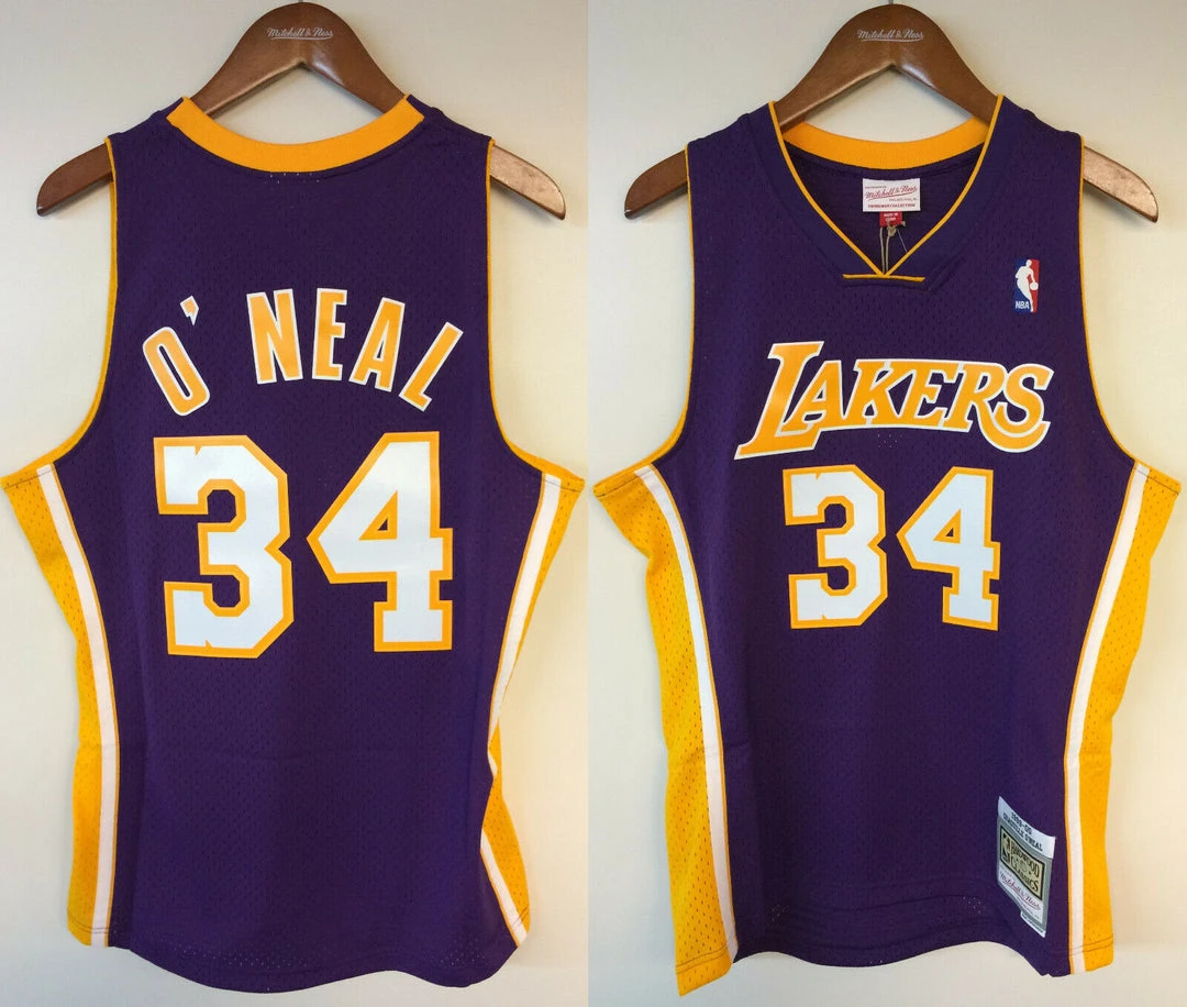 Shaquille O'Neal Los Angeles Lakers LA Mitchell & Ness NBA Authentic Jersey Shaq 1 Shaquille O'Neal Los Angeles Lakers LA Mitchell & Ness NBA Authentic Jersey Shaq