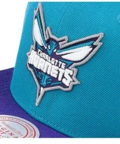 2022 Charlotte Hornets Mitchell & Ness NBA Snapback Hat Cap 2Tone Flat Brim