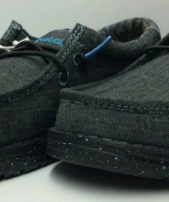 Hey Dude Wally Youth Chambray Wave Ride Lightweight Slip On Casual Comfort Shoes Hey Dude Shoes