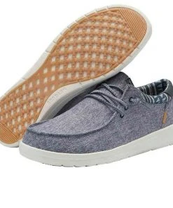 Hey Dude Paul Chambray Navy Men's Shoes Comfortable Lightweight Slip On Casual