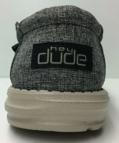 Hey Dude Shoes Hey Dude Wally Chambray Black Comfortable Lightweight Slip On Casual Men's Shoes