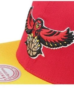 Atlanta Hawks Mitchell & Ness NBA Snapback Hat 2Tone Hardwood Classics Cap Retro