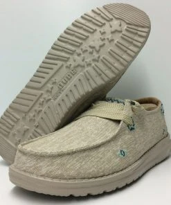 Hey Dude Shoes Hey Dude Wendy Flora Sunflower Beige Lightweight Casual Slip On Women's Shoes