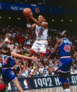 1992 NBA All-Star Game Scottie Pippen #30 Mitchell & Ness White Authentic Jersey 11 1992 NBA All-Star Game Scottie Pippen #30 Mitchell & Ness White Authentic Jersey