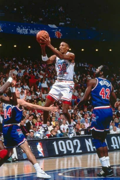 1992 NBA All-Star Game Scottie Pippen #30 Mitchell & Ness White Authentic Jersey 6 1992 NBA All-Star Game Scottie Pippen #30 Mitchell & Ness White Authentic Jersey