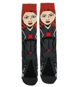 Black Widow Bioworld Marvel Comics Socks Mens 8-12 Natasha Romanova Avengers