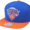 New York Knicks Mitchell & Ness NBA Snapback Hat 2Tone Flat Brim Adjustable Cap