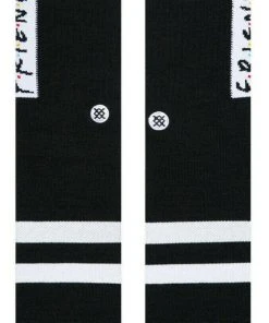 Stance X Friends Logo The First One Black Crew Socks Large Men's 9-13