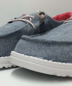 Hey Dude Wendy Chambray Braid Indigo Lightweight Slip On Casual Women's Shoes