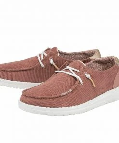Hey Dude Shoes Hey Dude Wendy Corduroy Desert Rose Women's Lightweight Shoes Slip On Casual