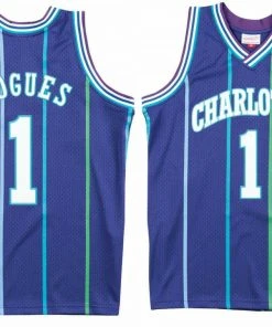 Muggsy Bogues Charlotte Hornets Mitchell & Ness NBA Authentic Jersey 1994-1995