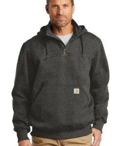 Carhartt Mens Rain Defender Paxton Heavyweight Zip Mock Hooded Sweatshirt Hoodie