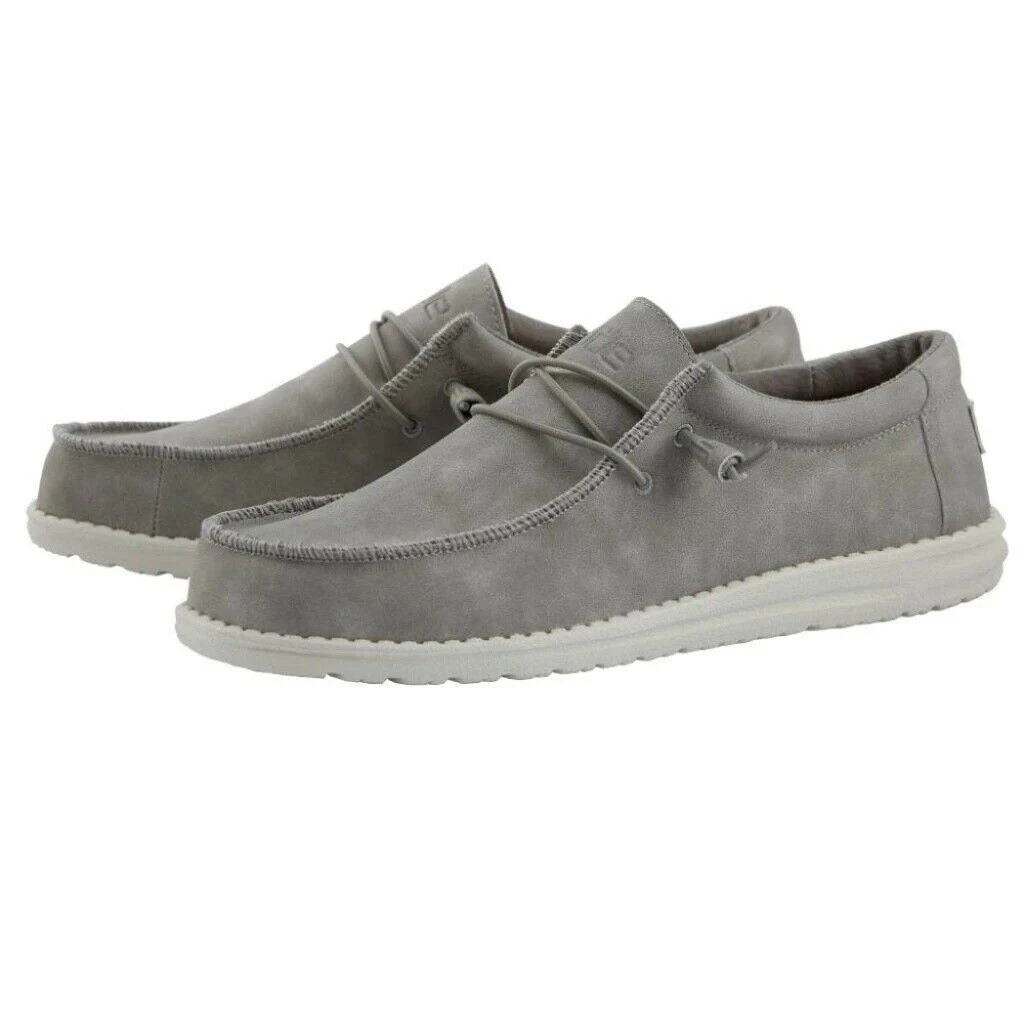 Hey Dude Wally Recycled Leather Grey Men's Shoes Comfortable Lightweight Casual Hey Dude Shoes 2 Hey Dude Wally Recycled Leather Grey Men's Shoes Comfortable Lightweight Casual Hey Dude Shoes