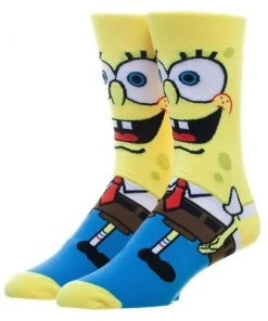 SpongeBob SquarePants Bioworld Crew Socks Men's 8-12 Nickelodeon Cartoon