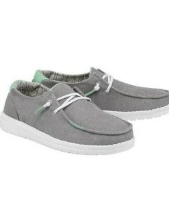 Hey Dude Shoes Hey Dude Wendy Corduroy Glacier Grey Women's Lightweight Shoes Slip On Casual