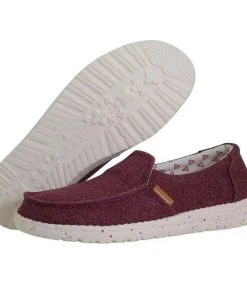 Hey Dude Wendy Misty Burgundy Women's Lightweight SlipOn Comfortable Casual Shoe