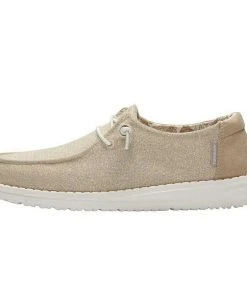Hey Dude Wendy Stretch Sparkling Beige Lightweight Slip On Casual Women's Shoes