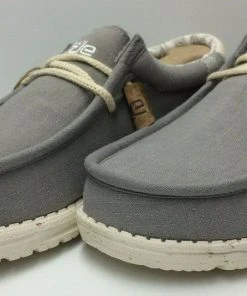 Hey Dude Wally Linen Natural Grey Casual Lightweight Comfort Slip On Men's Shoes