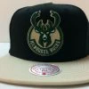 Milwaukee Bucks Mitchell & Ness NBA Snapback Hat 2Tone Flat Brim Adjustable Cap