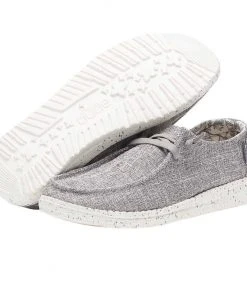 Hey Dude Wendy Linen Hey Dude Shoes Hey Dude Wendy L Linen Iron Lightweight Casual Comfortable Slip On Women's Shoes
