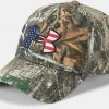 Under Armour Mens UA Hunt Camo Adjustable Hat Hunting Snapback Cap Big Flag Logo