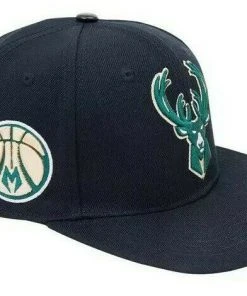 Mitchell & Ness Milwaukee Bucks Pro Standard NBA Snapback Hat Flat Brim Adjustable Cap