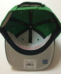 Boston Celtics Mitchell & Ness NBA Adjustable Snapback Hat 2Tone Flat Brim Cap