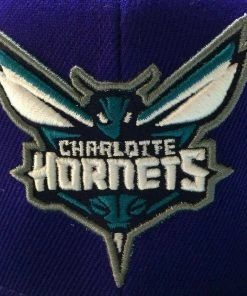 2022 Charlotte Hornets Mitchell & Ness NBA Snapback Hat Cap 2Tone Flat Brim
