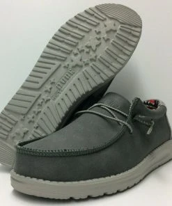 Hey Dude Wally Recycled Leather Quarry Casual Lightweight Slip On Men's Shoes Hey Dude Shoes