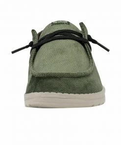 Hey Dude Wendy Corduroy Winter Moss Women's Lightweight Shoes Slip On Casual Hey Dude Shoes