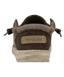 Hey Dude Wally Corduroy Walnut Men's Shoes Comfortable Lightweight Slip On Shoe Hey Dude Shoes