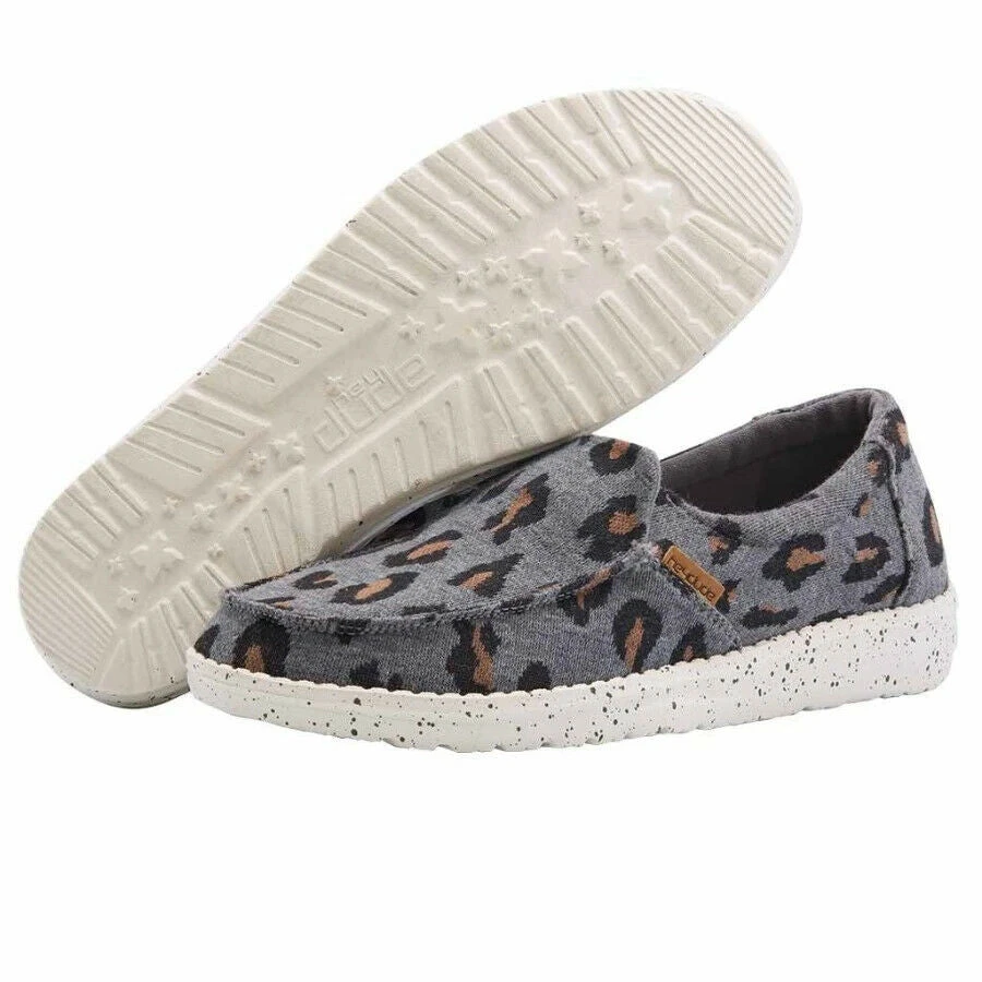 Hey Dude Wendy Misty Charcoal Cheetah Women's Lightweight Slip On Casual Shoe Hey Dude Shoes 1 Hey Dude Wendy Misty Charcoal Cheetah Women's Lightweight Slip On Casual Shoe Hey Dude Shoes