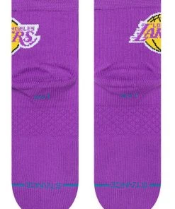 2023 Los Angeles Lakers LA Stance NBA ST QTR 1/4 Basketball Socks Large Men 9-13
