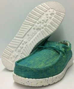 Hey Dude Wally Youth Chambray Gamer Comfortable Lightweight Slip On Casual Shoes