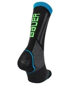 Bauer Performance Tall Hockey Skate Socks - Black Crew Length Skating Socks