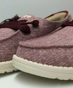 Hey Dude Wendy Flora Peony Red Lightweight Casual Comfort Slip On Women's Shoes