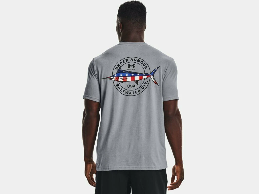 Under Armour Mens UA Freedom Marlin Short Sleeve Graphic T-Shirt SS Tee 1370305 6 Under Armour Mens UA Freedom Marlin Short Sleeve Graphic T-Shirt SS Tee 1370305