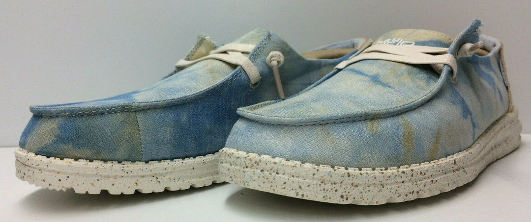 Hey Dude Wendy Tie Dye Dawn Blue Women's Lightweight Slip On Casual Shoes 2 Hey Dude Wendy Tie Dye Dawn Blue Women's Lightweight Slip On Casual Shoes