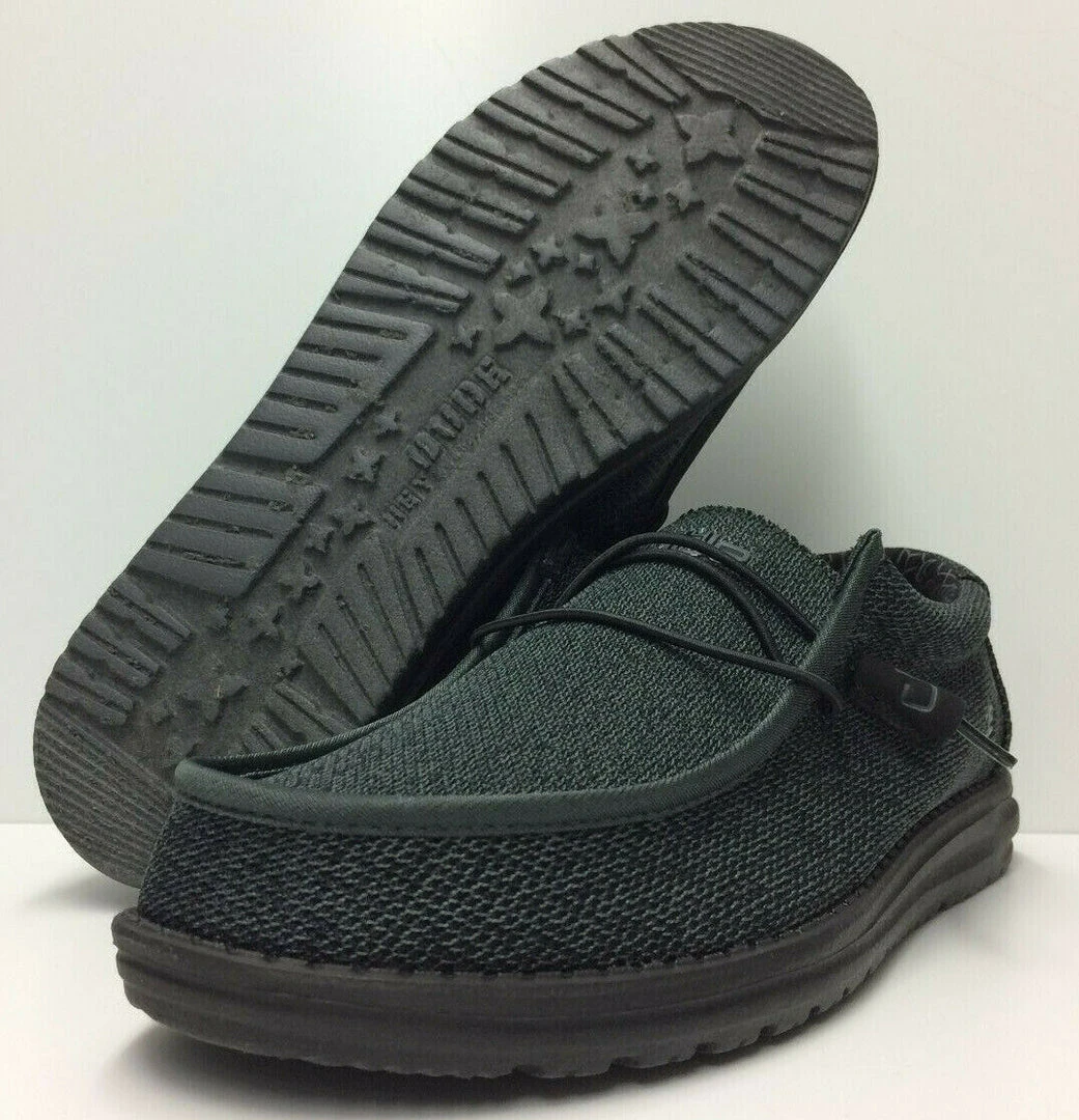 Hey Dude Wally Sox Micro Total Black Lightweight Slip On Casual Men's Shoes 1 Hey Dude Wally Sox Micro Total Black Lightweight Slip On Casual Men's Shoes