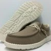 Hey Dude Wally Linen Natural Clay Men's Casual Lightweight Slip On Comfort Shoes Hey Dude Shoes